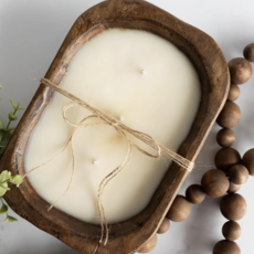 Beneath The Pines Candle Co. Wooden Dough Bowl Candle - Northern Lights