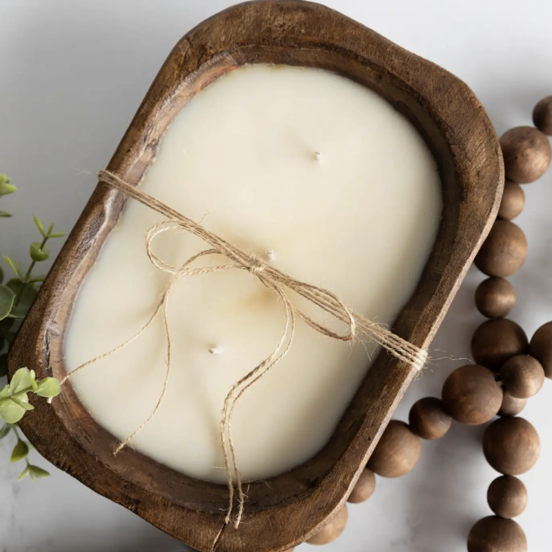 Beneath The Pines Candle Co. Wooden Dough Bowl Candle - Northern Pine