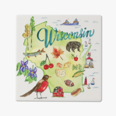 WI State Collection Ceramic Coaster