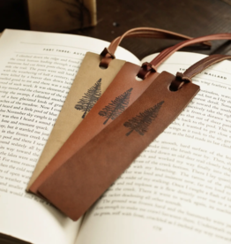 Wayfaring Goods Leather Bookmark - Pine Tree