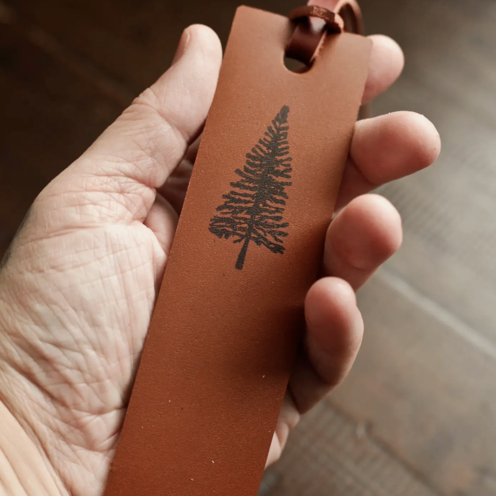 Wayfaring Goods Leather Bookmark - Pine Tree