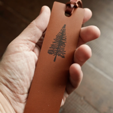 Wayfaring Goods Leather Bookmark - Pine Tree