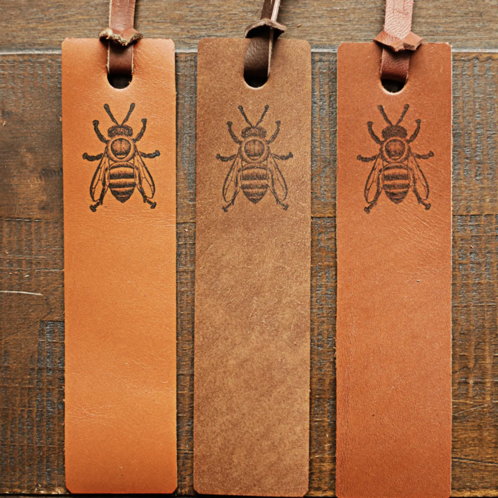 Leather Bookmark - Honey Bee