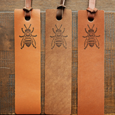 Leather Bookmark - Honey Bee