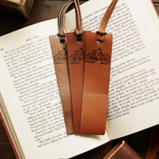 Leather Bookmark - Bicycle