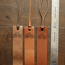 Leather Bookmark - Bicycle