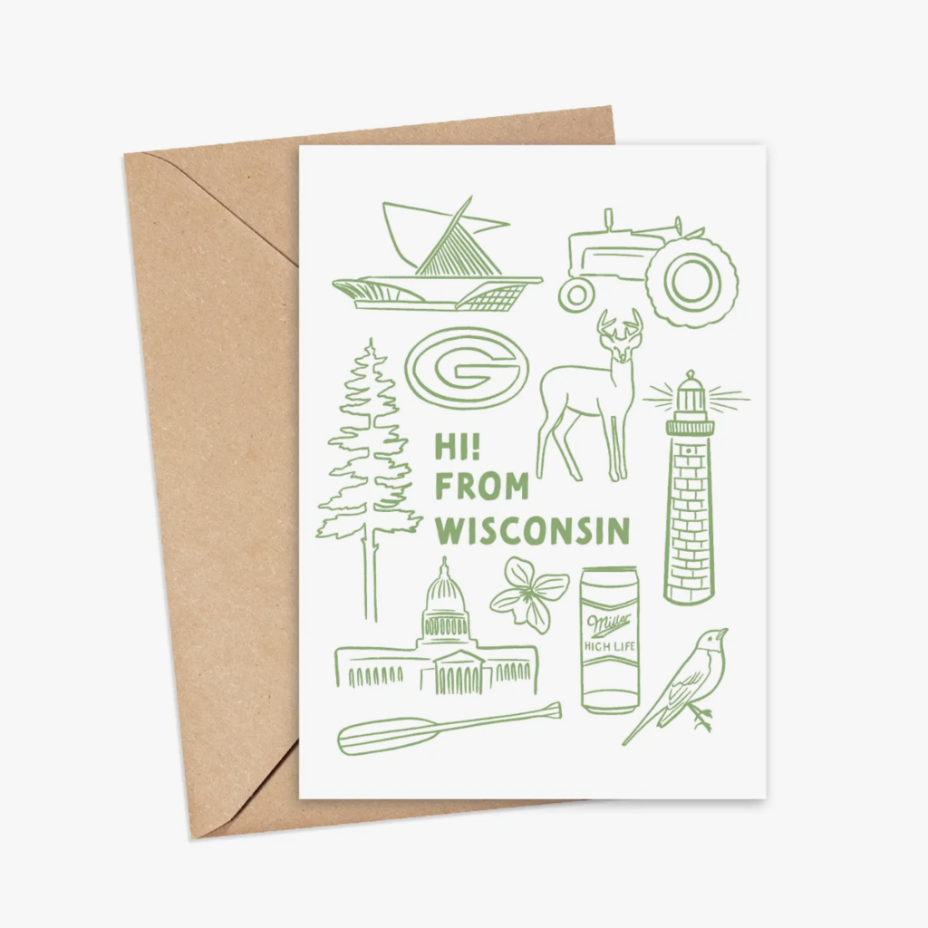 Bottlebrush Graphics Greeting Card - Illustrated WI