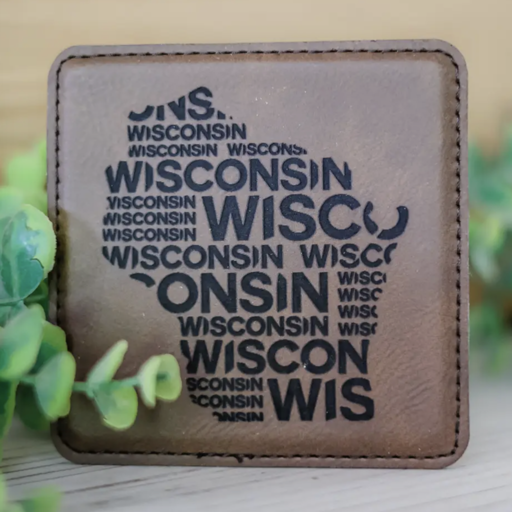Wisconsin Leather Coasters- Set of 6