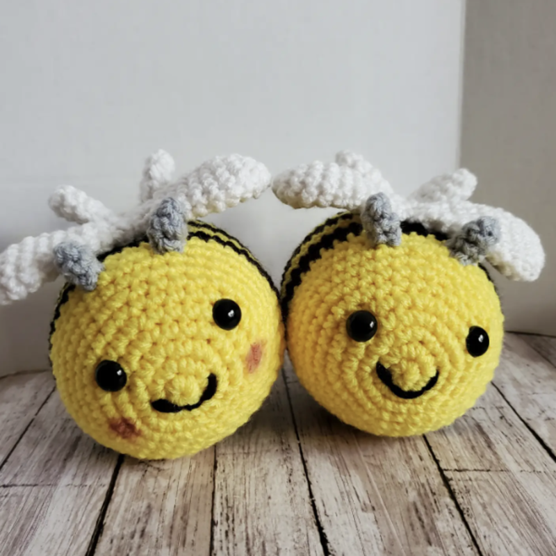 Nickel Creek Stitches LLC Bumble Bee Crochet Plush-Happy