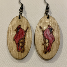 Wisco Cheer Wood Earring Cardinal