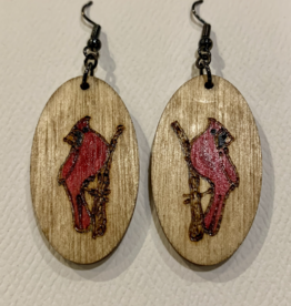 Wisco Cheer Wood Earring Cardinal