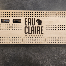 Eau Claire State Silhouette Cribbage Board