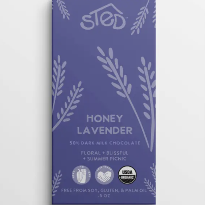 Sted Foods Sted - Mini Honey Lavender Chocolate Bar