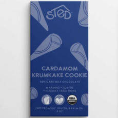 Sted Foods Sted - Mini Cardamom Krumkake Cookie Chocolate Bar