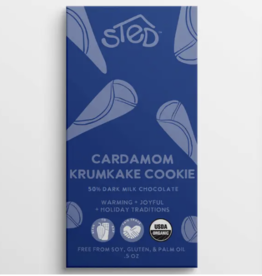 Sted Foods Sted - Mini Cardamom Krumkake Cookie Chocolate Bar