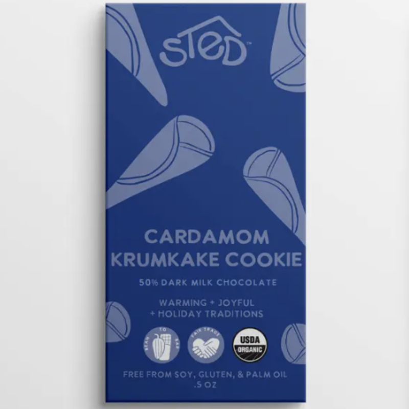 Mini Cardamom Krumkake Cookie Chocolate Bar