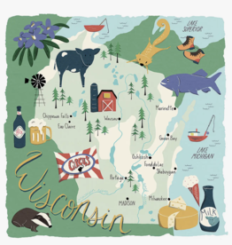 CounterArt and Highland Home (Faire) Wisconsin Home Absorbent Stone Coaster 4pk