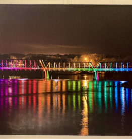 Lloyd Fleig Canvas Print - Phoenix Park Bridge At Night 18x24