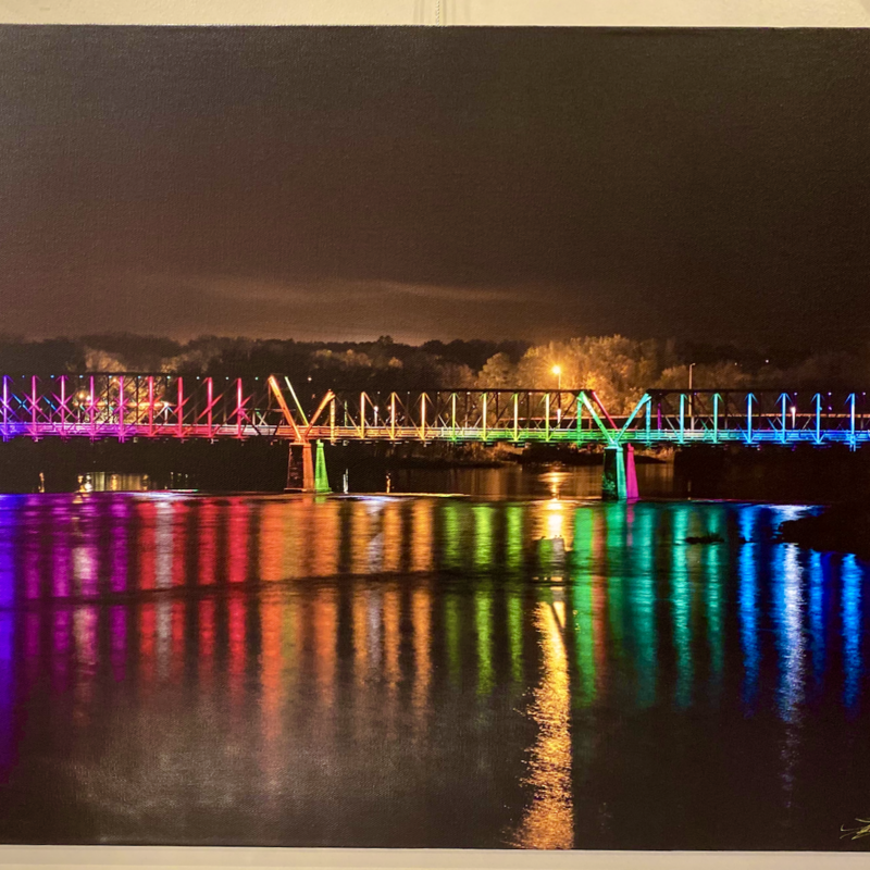 Lloyd Fleig Canvas Print - Phoenix Park Bridge At Night 18x24