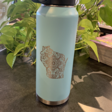 Teal Decorative Wisconsin Water Bottle (32 oz.)