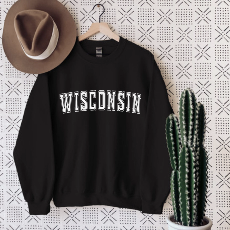 Wisconsin State Sweatshirt (Black)