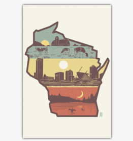Bozz Prints Layers of Wisconsin Postcard