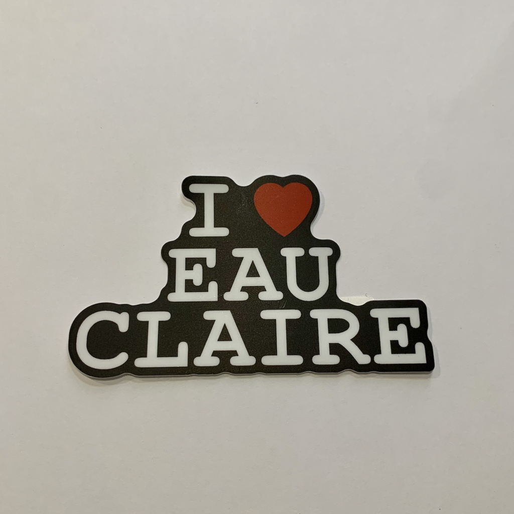 CJ's Cottage I Heart Eau Claire Sticker