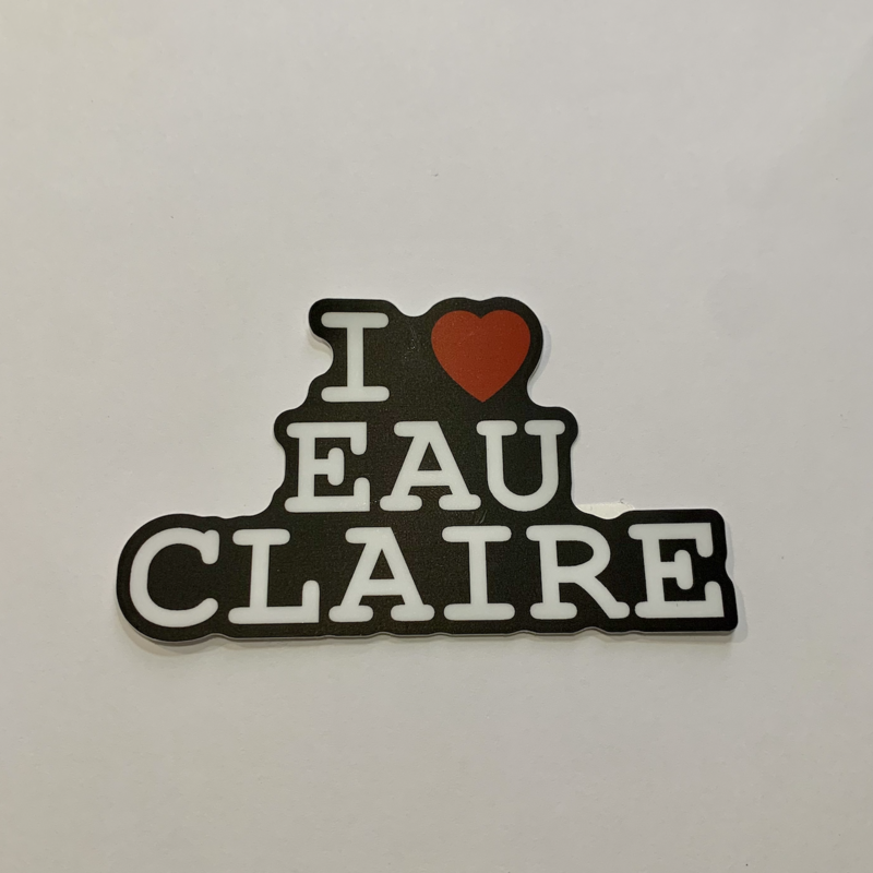 CJ's Cottage I Heart Eau Claire Sticker