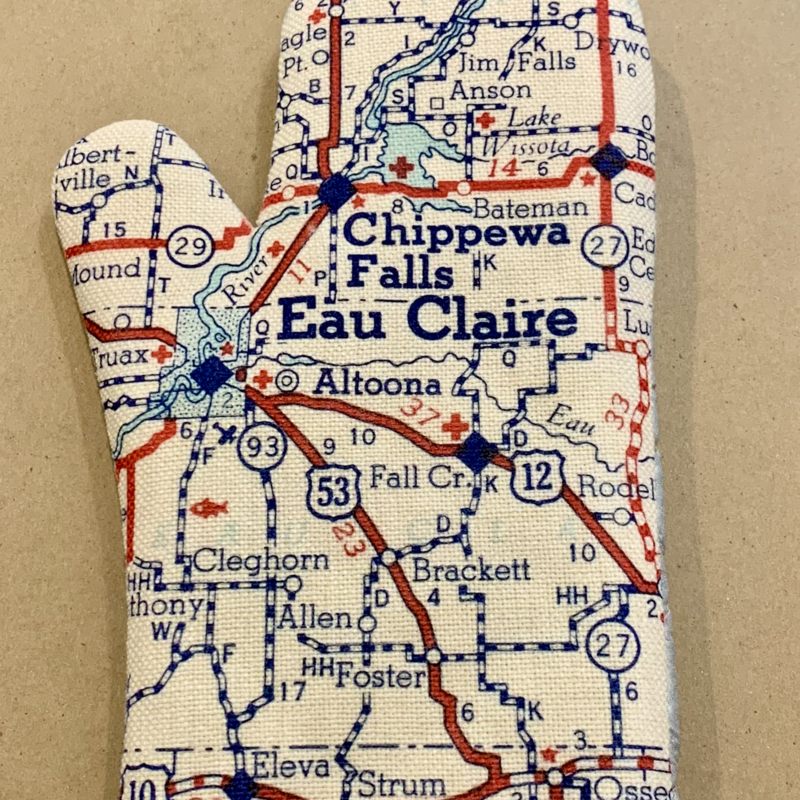 Daisy Mae Designs Eau Claire Map Oven Mitt
