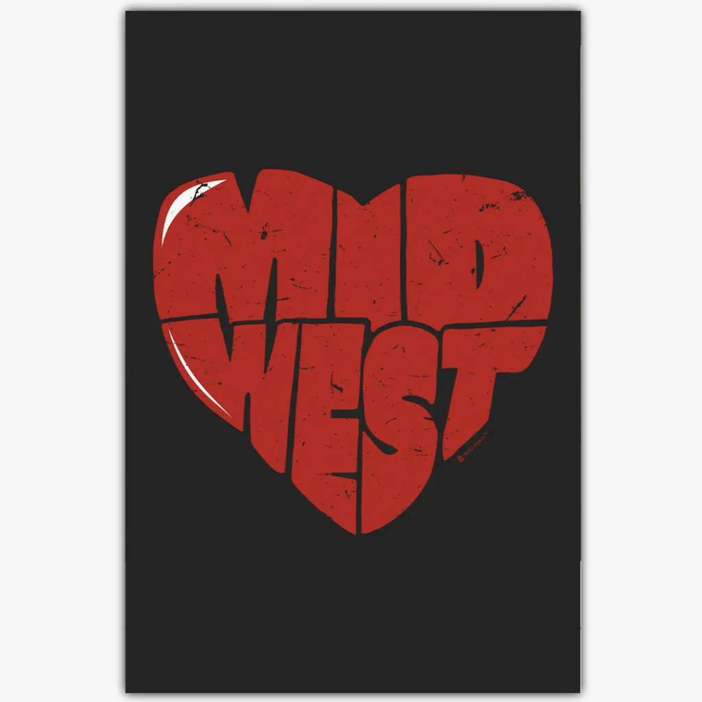 Bozz Prints Midwest Heart Postcard
