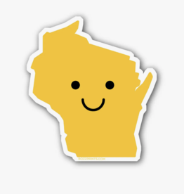 Bozz Prints Smiley Face Wisconsin Sticker