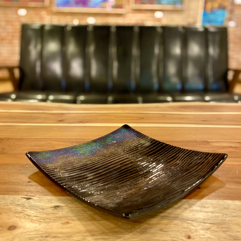 Karen Clark Fused Glass Dish - Assorted Colors (8x8)