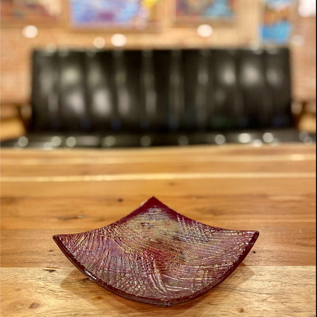 Karen Clark Fused Glass Dish - Assorted Colors (6x6)