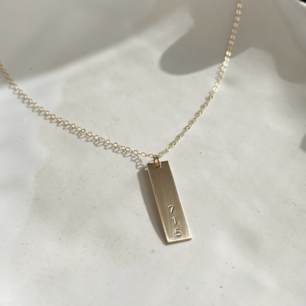 Token (Faire) Token Jewelry - Area Code Necklace - 18", Sterling Silver