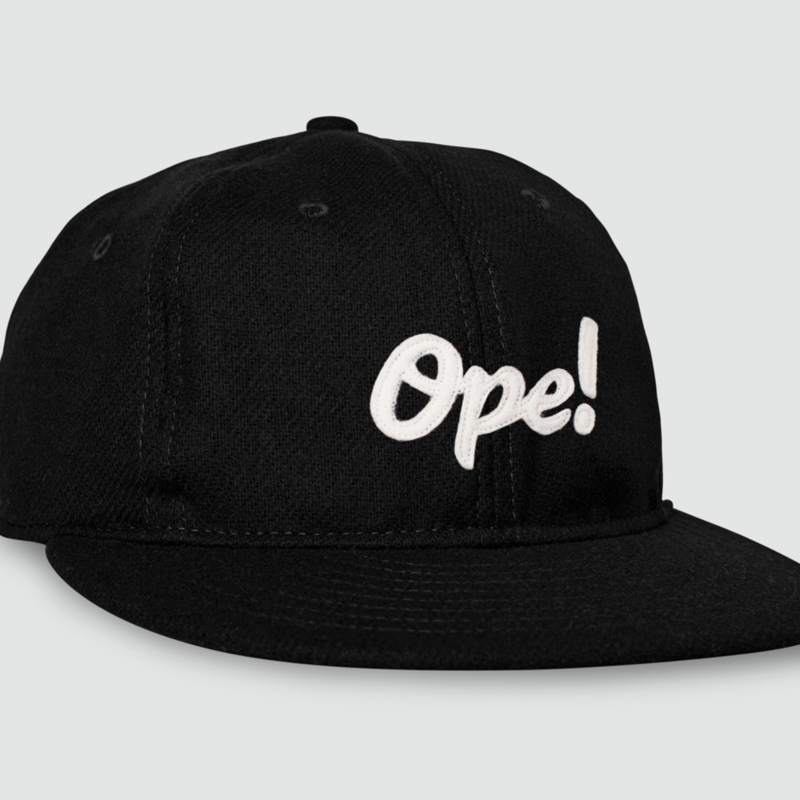 Black Vintage Flatbill Hat - Ope!