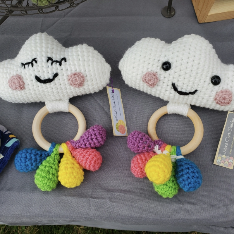 Nickel Creek Stitches LLC Happy Cloud Rattle