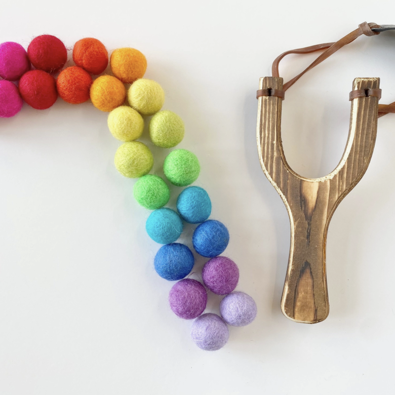 Wool Jamboree Slingshot And Felt Ball Set