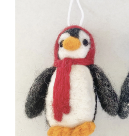 Wool Jamboree Red Penguin Felt Ornament