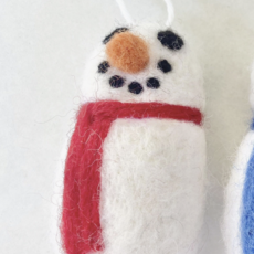 Wool Jamboree Red Snowman Felt Ornament