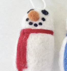 Wool Jamboree Red Snowman Felt Ornament
