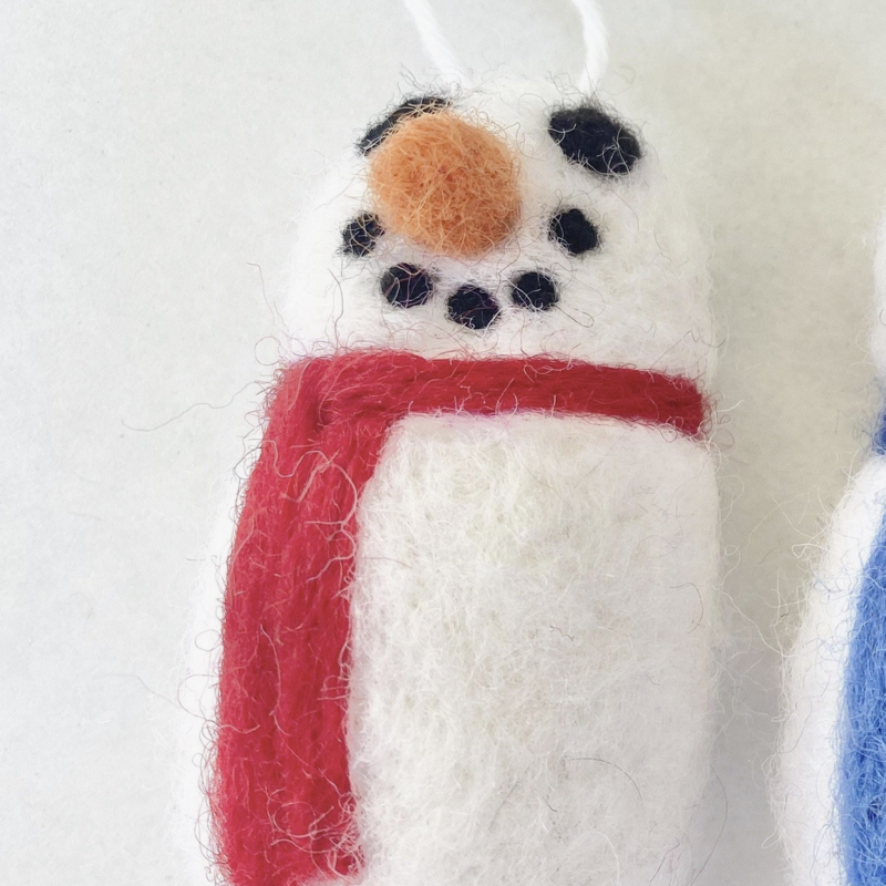 Wool Jamboree Red Snowman Felt Ornament