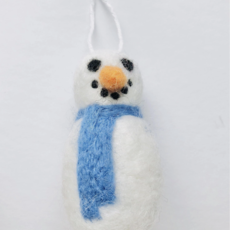 Wool Jamboree Blue Snowman Felt Ornament