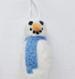 Wool Jamboree Blue Snowman Felt Ornament