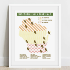 Wisconsin Fall Color Map 8x10" Art Print