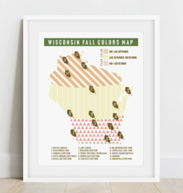 Wisconsin Fall Color Map 8x10" Art Print