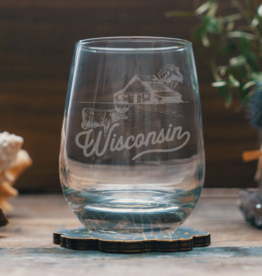 Benoits Design Co. Wisconsin Farm Stemless Wine Glass