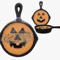 Cast Iron Pan Candle- JackOLantern