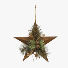 Rusty Metal Woodland Pine Star
