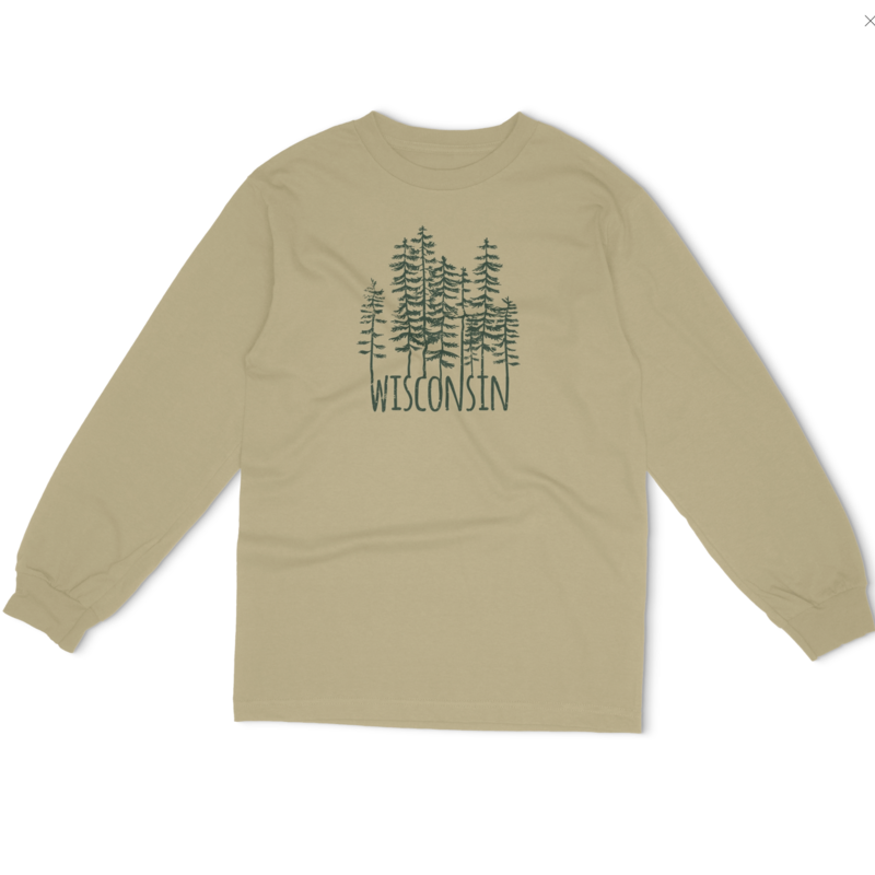 Wisconsin Trees Long Sleeve Tee