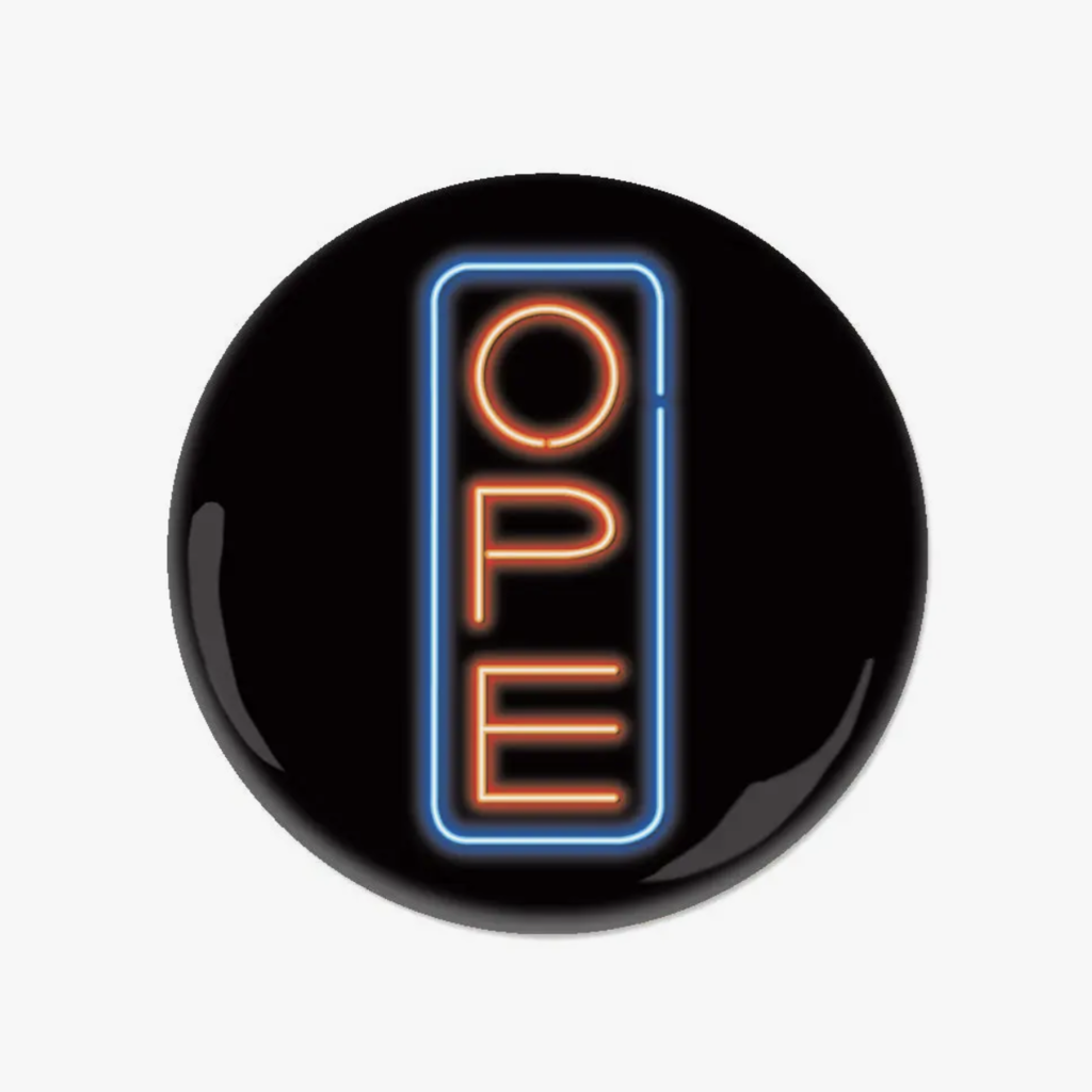Ope Neon Sign Button